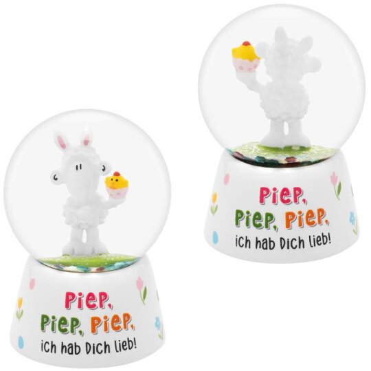 Dekorative Schneekugel PIEP aus Glas und Polyresin