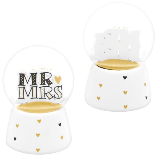 Hochwertige und romantische Deko-Traumkugel MR & MRS.