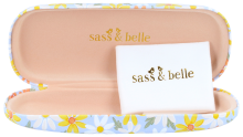 Stabiles Metallhartschalen-Brillenetui Blue Daisy mit...