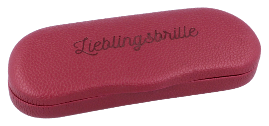 Elegantes Brillenetui La Palma Rot mit Prägung "Lieblingsbrille"