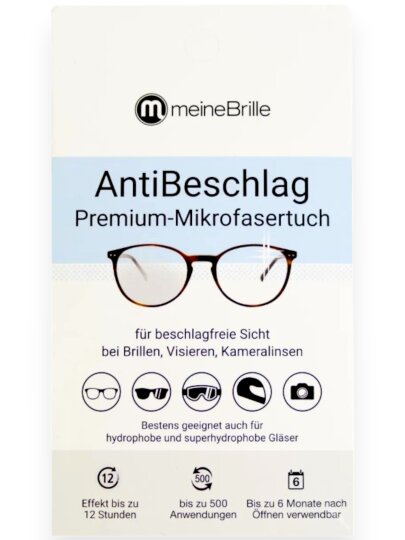 Antibeschlag-Mikrofasertuch für Brillen, Visiere und Kameralinsen