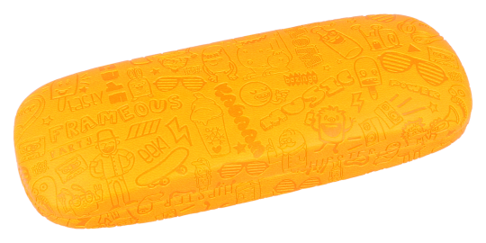 Cooles Brillenetui für Kinder MADAGASKAR mit Prägung Monster in Orange