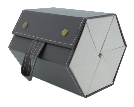 Faltbare Brillenbox Rollcase für 6 Brillen – Braun