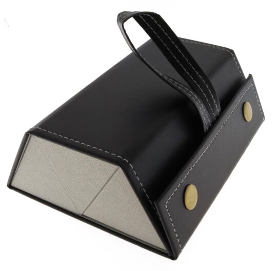 Faltbare Brillenbox Rollcase für 3 Brillen – Schwarz