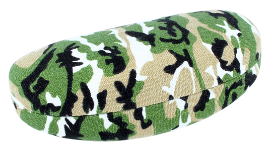 Hartschalen-Brillenetui Camouflage-Muster grün