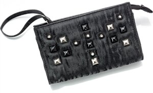 schönes Taschenetui  BLACK NIGHT - mit Nieten in schwarz