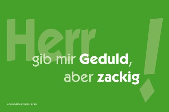 Microfasertuch von Rannenberg & Friends "Herr gib mir Geduld, aber zackig!"