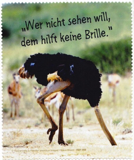 Brillenputztuch von Rannenberg & Friends "Wer nicht sehen will, dem hilft keine Brille."