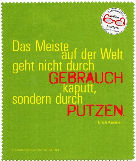 Brillenputztuch von Rannenberg & Friends "Das Meiste auf der Welt geht nicht durch Gebrauch..."