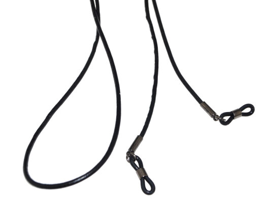 Edles wunderschönes schwarzes Lederband / Brillenkordel / Brillenband in Schwarz