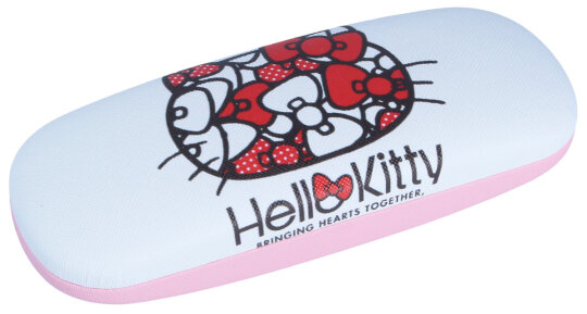 niedliches Brillenetui für Kinder "Hello Kitty mit Schleifchen" mit Metallscharnier