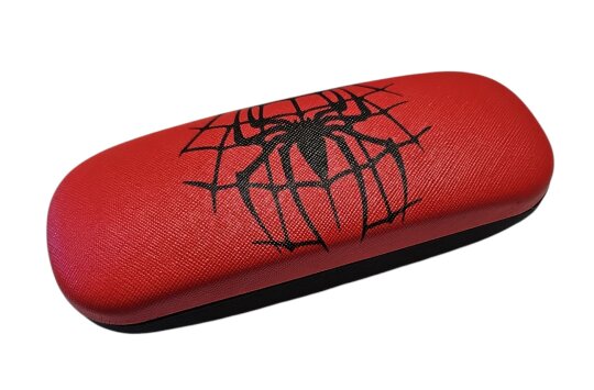 Tolles Brillenetui für Kinder mit Metallscharnier und coolem Spinnendesign