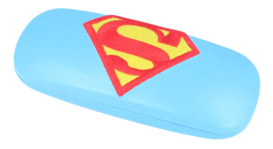 Brillenetui mit Stickerei "Superman" mit Metallscharnier