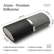 Schönes Brillenetui ARIANE in Lederoptik in Schwarz...