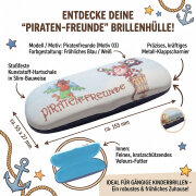 PIRATENFREUNDE Brillenetui für Kinder - Motiv 03 Blau / Weiß