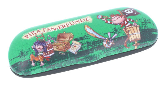 PIRATENFREUNDE Brillenetui für Kinder - Motiv 08 (grün)