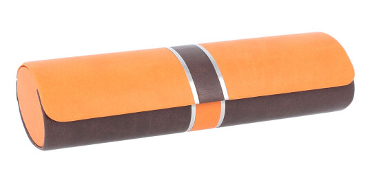 ovales Etui KINSKI mit Magnetverschluss Orange / Braun