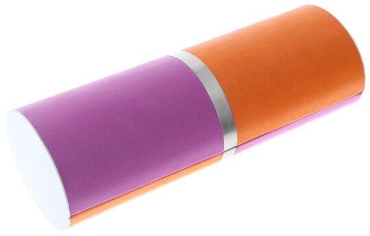 Rund - Etui DOMINIK / PETE mit Magnetverschluss Lila / Orange