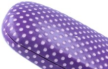 Schickes Hartschalen-Brillenetui CLAUDIA in Lila mit kleinen süßen Punkten