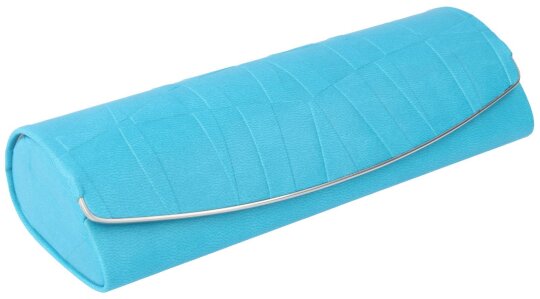 Stilvolles Brillenetui Enrico in Blau mit Magnetverschluss und silbernem Akzent