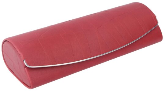 Stilvolles Brillenetui Enrico in Bordeaux mit Magnetverschluss und silbernem Akzent