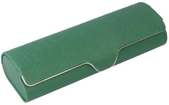 Grünes Brillenetui - FLORINA - mit Magnetverschluss und Zierleiste