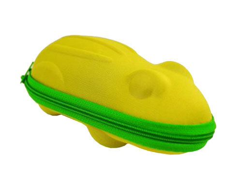 Kinderbrillenerui mit super süßen Frosch Motiv in Grün mit Reißverschluss