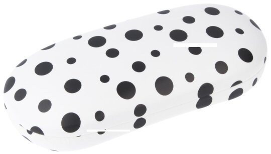 Hübsches Hartschalenetui "Polka-Dots" mit Metallscharnier in Weiß