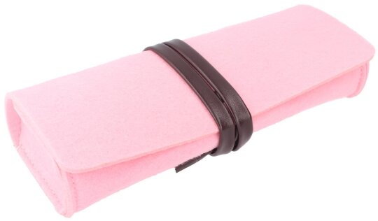 Großes Einsteck-Brillenetui - FILZ -  mit Schnur in Rosa
