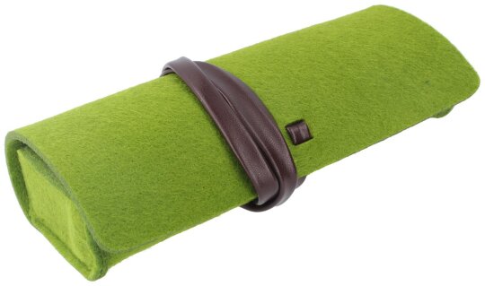 Großes Einsteck-Brillenetui - FILZ -  mit Schnur in Grün
