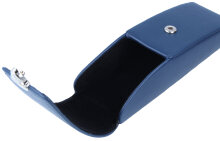 Einsteck - Brillenetui INGO mit Druckknopf  aus Kunstleder - blau