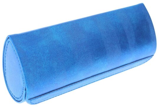 Edles Hartschalenetui MONI in Blau mit Metallkorpus in Tropfenform