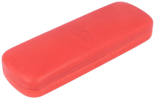 Edles Etui mit Metallscharnier in rot - MATZE - mit echtem Leder
