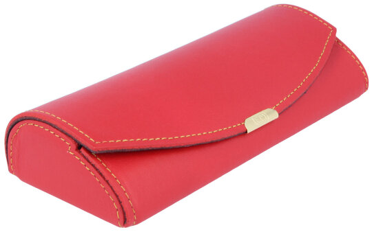 Edles Etui mit Druckknopf in Rot - CHRISTL - echtes Leder