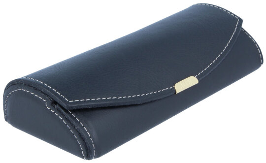 Edles Etui mit Druckknopf in Schwarz - CHRISTL - echtes Leder