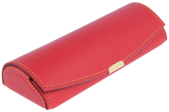 Edles Etui mit Druckknopf in Rot - DETTI - echtes Leder