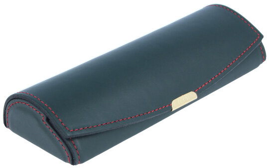 Edles Etui mit Druckknopf in Grün - DETTI - echtes Leder