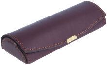 Edles Etui mit Druckknopf in Weinrot - DETTI - echtes Leder