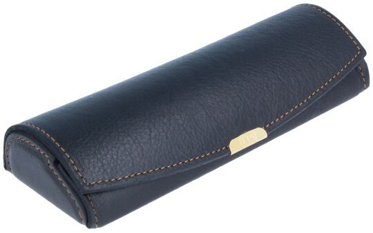 Edles Etui mit Druckknopf in Schwarz - DETTI - echtes Leder