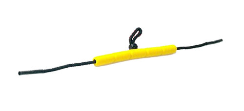Schwimmband / Brillenband schwimmfähig in gelb mit Silikon und Tube Endstück