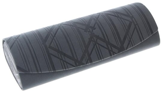 großes ovales Etui MATHI mit Magnetverschluss und Bildprägung in grau