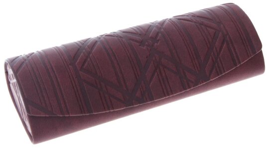 großes ovales Etui MATHI mit Magnetverschluss und Bildprägung in weinrot