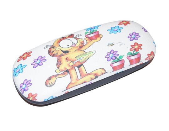 süßes Brillenetui für Kinder | Garfield  mit Blumen