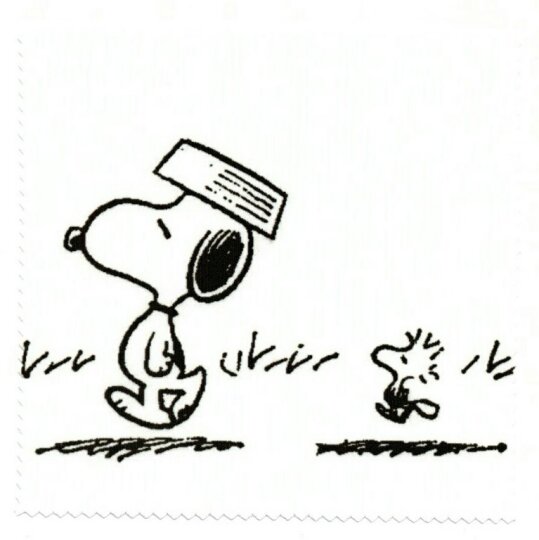 Microfasertuch zum Brille reinigen - Motiv SNOOPY MIT WOODSTOCK