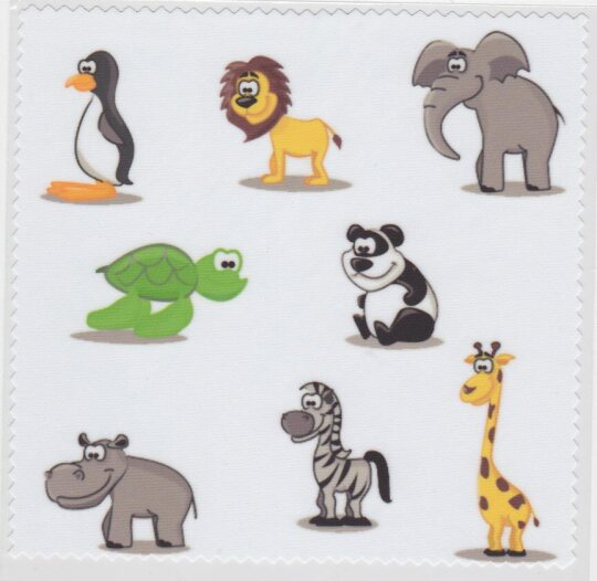 Microfasertuch zum Brille reinigen - Motiv  Tiere