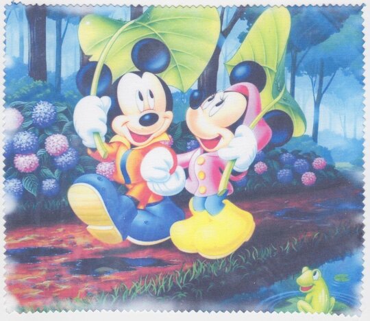 Microfasertuch zum Brille reinigen - Motiv Minnie+Mickey