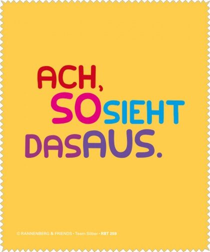 Brillenputztuch Rannenberg & Friends "Ach, so sieht das aus" aus recyceltem PET