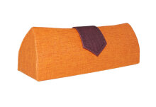 hochwertiges Brillenetui in Leinenoptik - in Orange -...