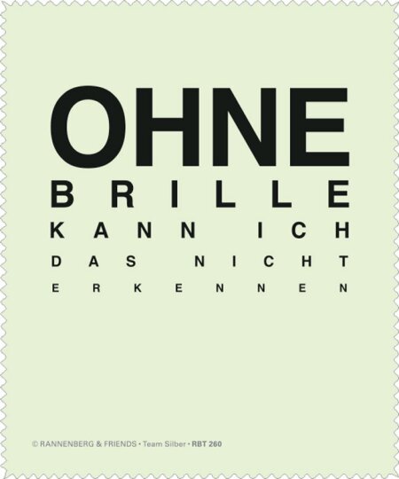 Brillenputztuch - OHNE BRILLE - Rannenberg & Friends aus recyceltem PET