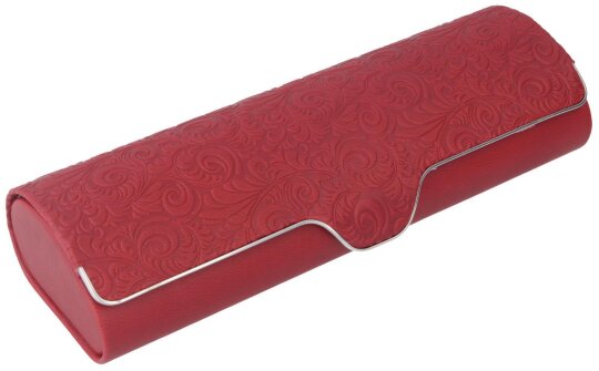 Hübsches Brillenetui "Florina" groß mit Metallscharnier in Rot